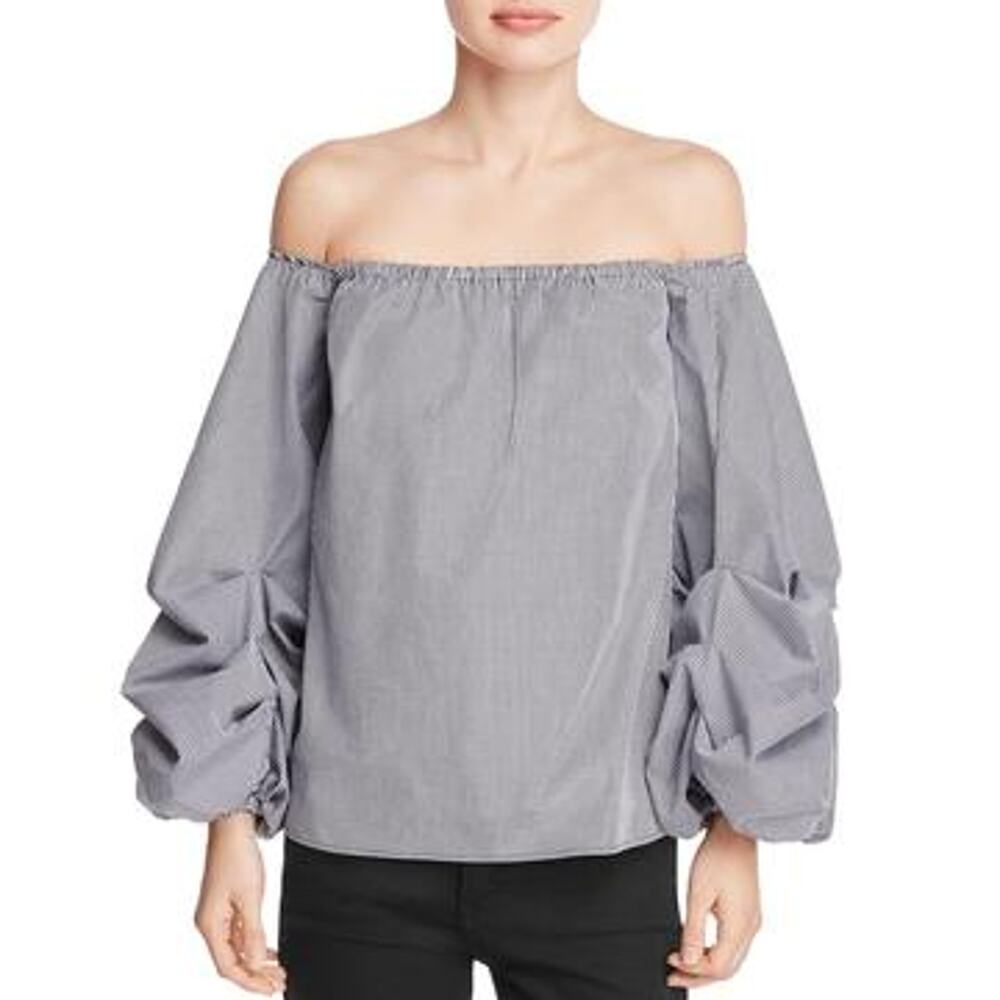 NWT Petersyn Off Shoulder Gingham Bell Sleeve Top - Small
